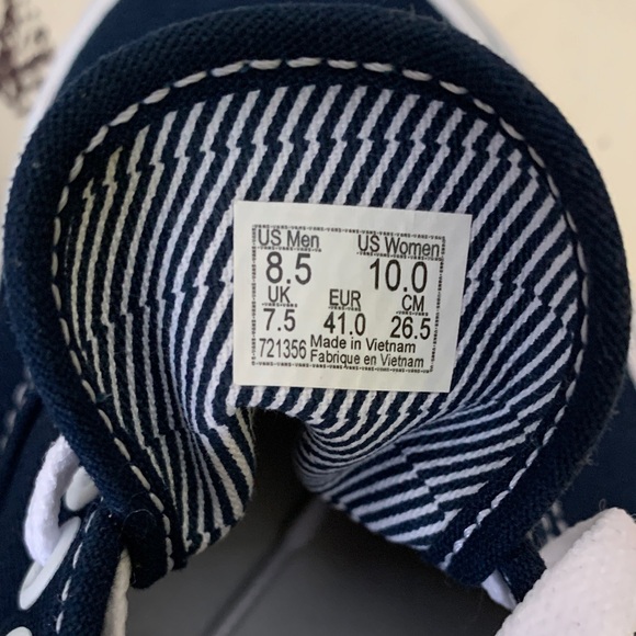 Vans Dark Blue Canvas Shoes with White Accents - Picture 6 of 7